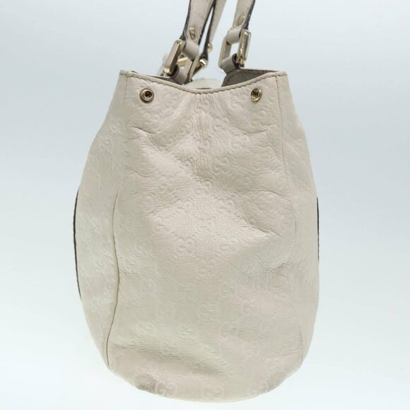 GUCCI GG Canvas Guccissima Hand Bag White Gold - Picture 5 of 16